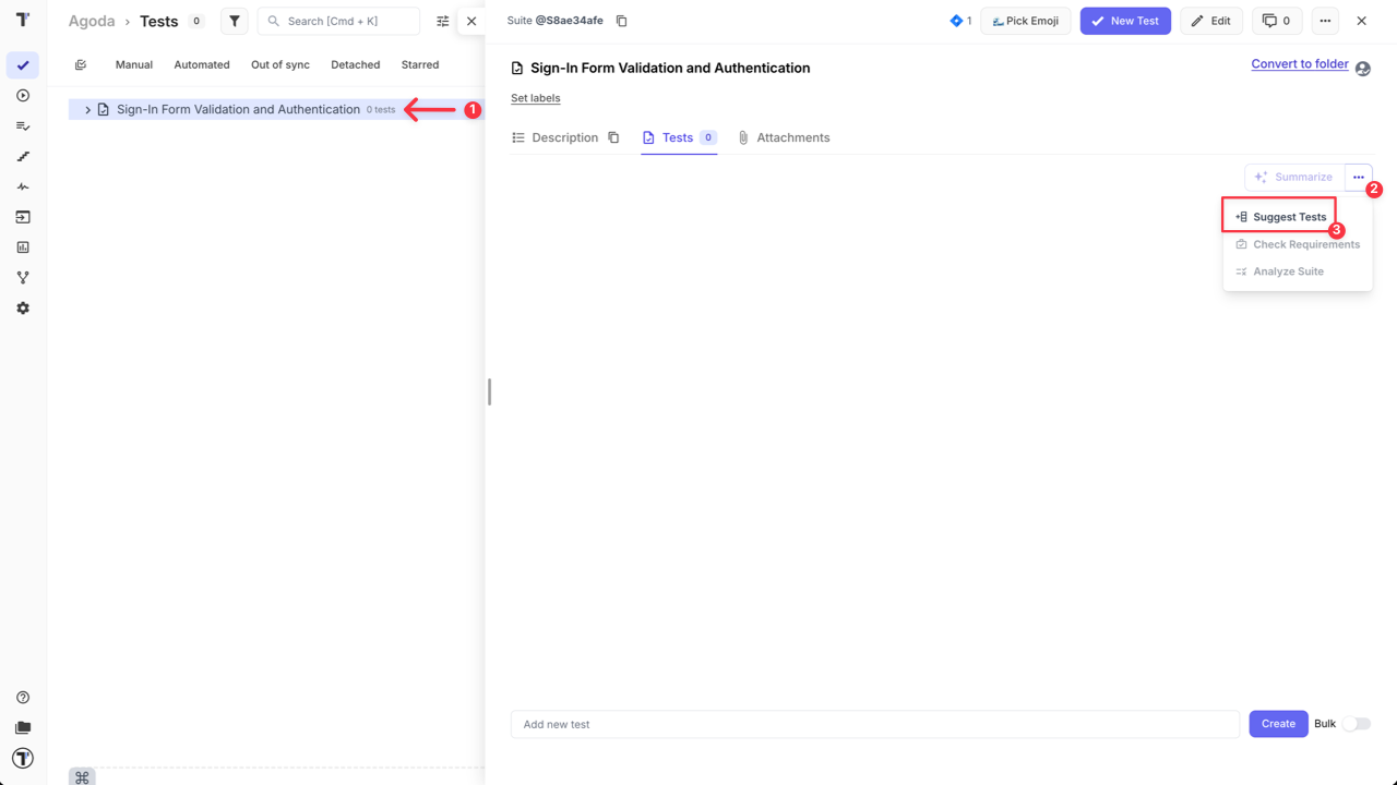 Testomat.io - Suggest Tests