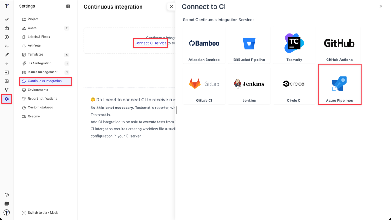 Testomatio - Azure Pipeline